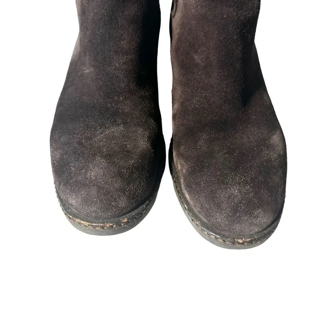 Via Spiga Womens Sz 6 Erisa Chelsea Brown Suede Leather Booties Ankle Boot